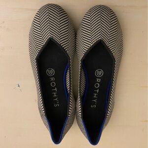 Rothy's Black and White Chevron Flats